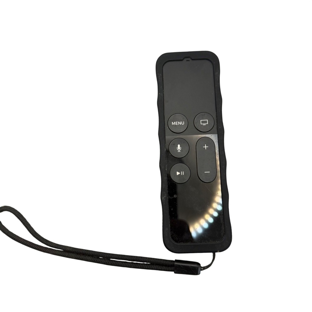 Apple TV Siri Remote 1st Gen A1513 Black Silver with Silicone Case and Strap